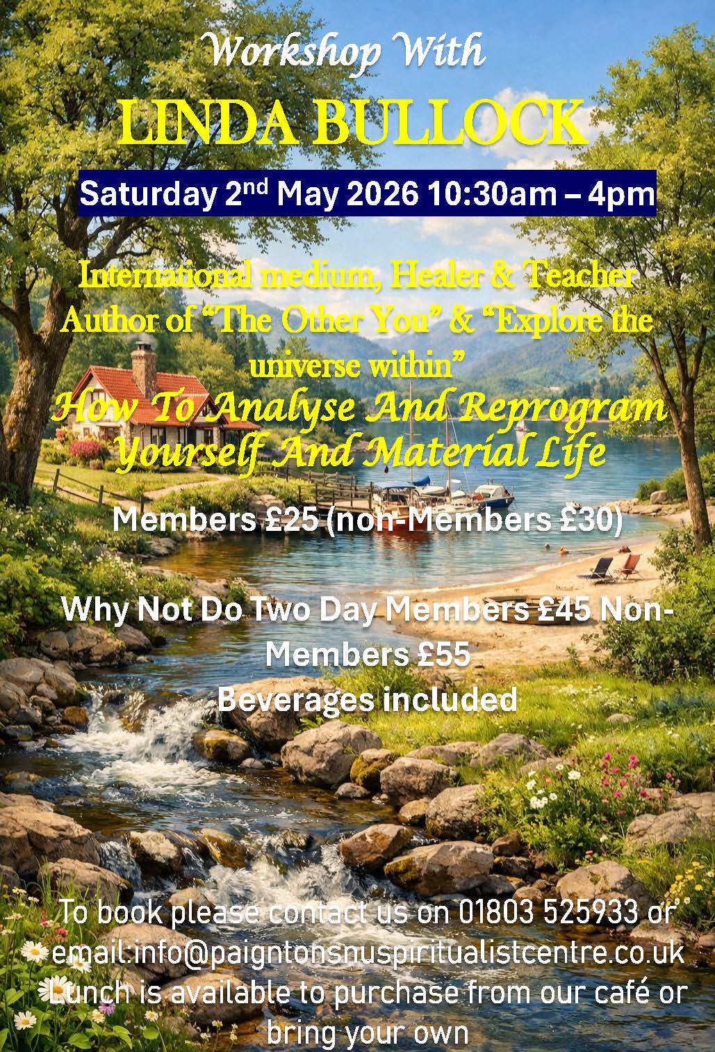 Workshop with International Medium, Healer, Teacher and Author Linda Bullock from Paignton