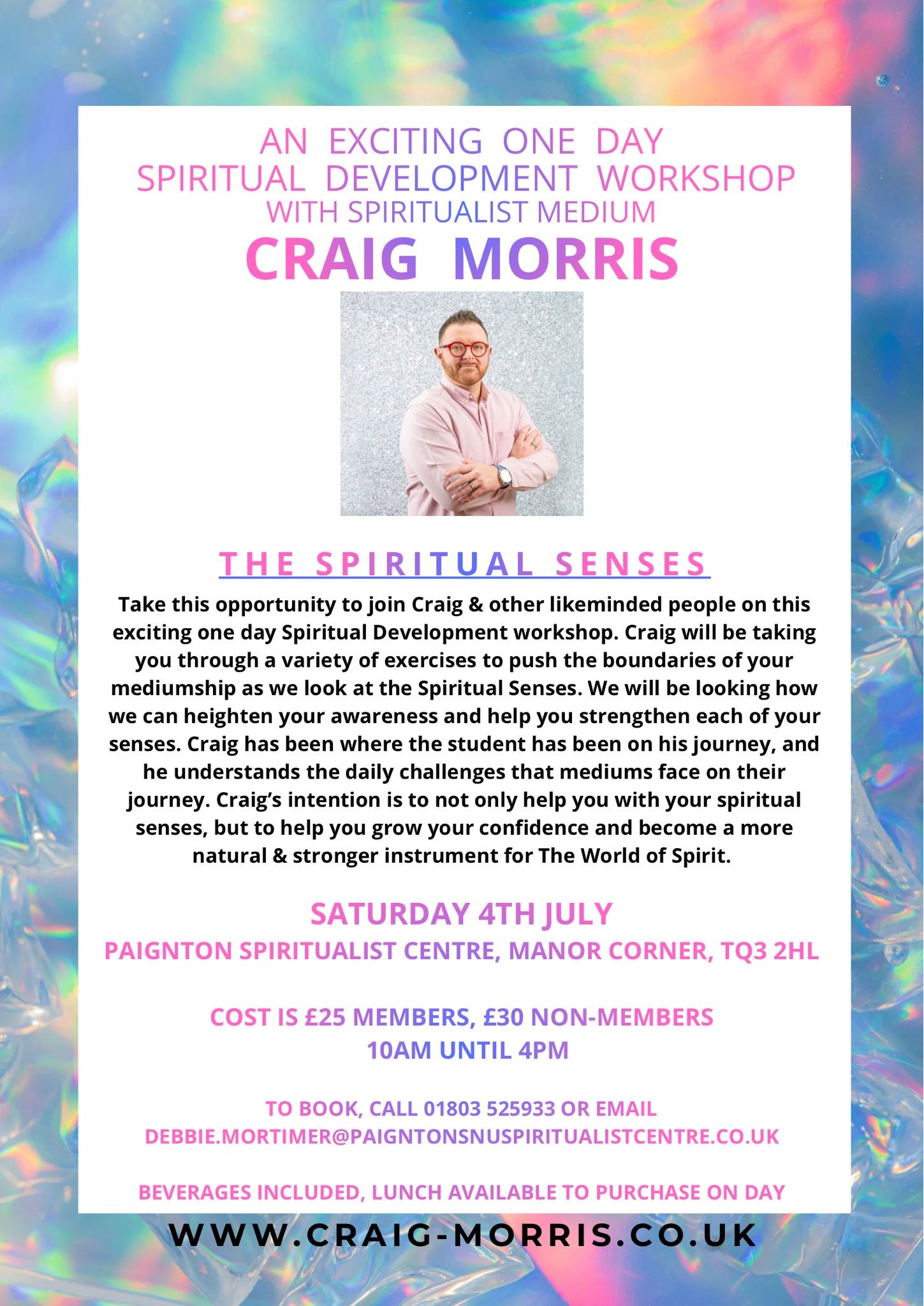 An Exciting One Day Spiritual Development Workshop with Spiritualist Medium Craig Morris
