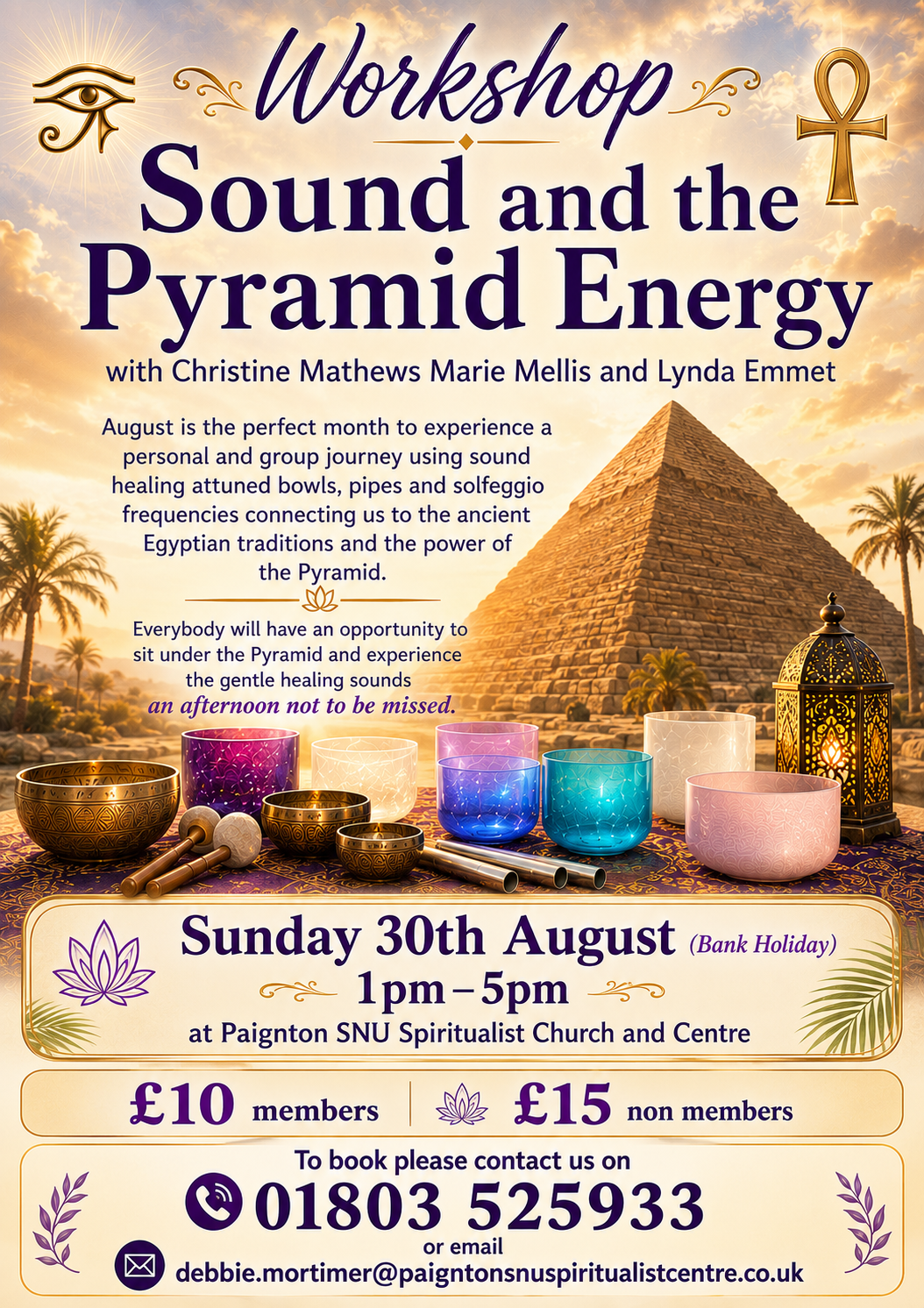 Workshop Sound and the Pyramid Energy with Christine Mathews, Marie Mellis and Lynda Emmet