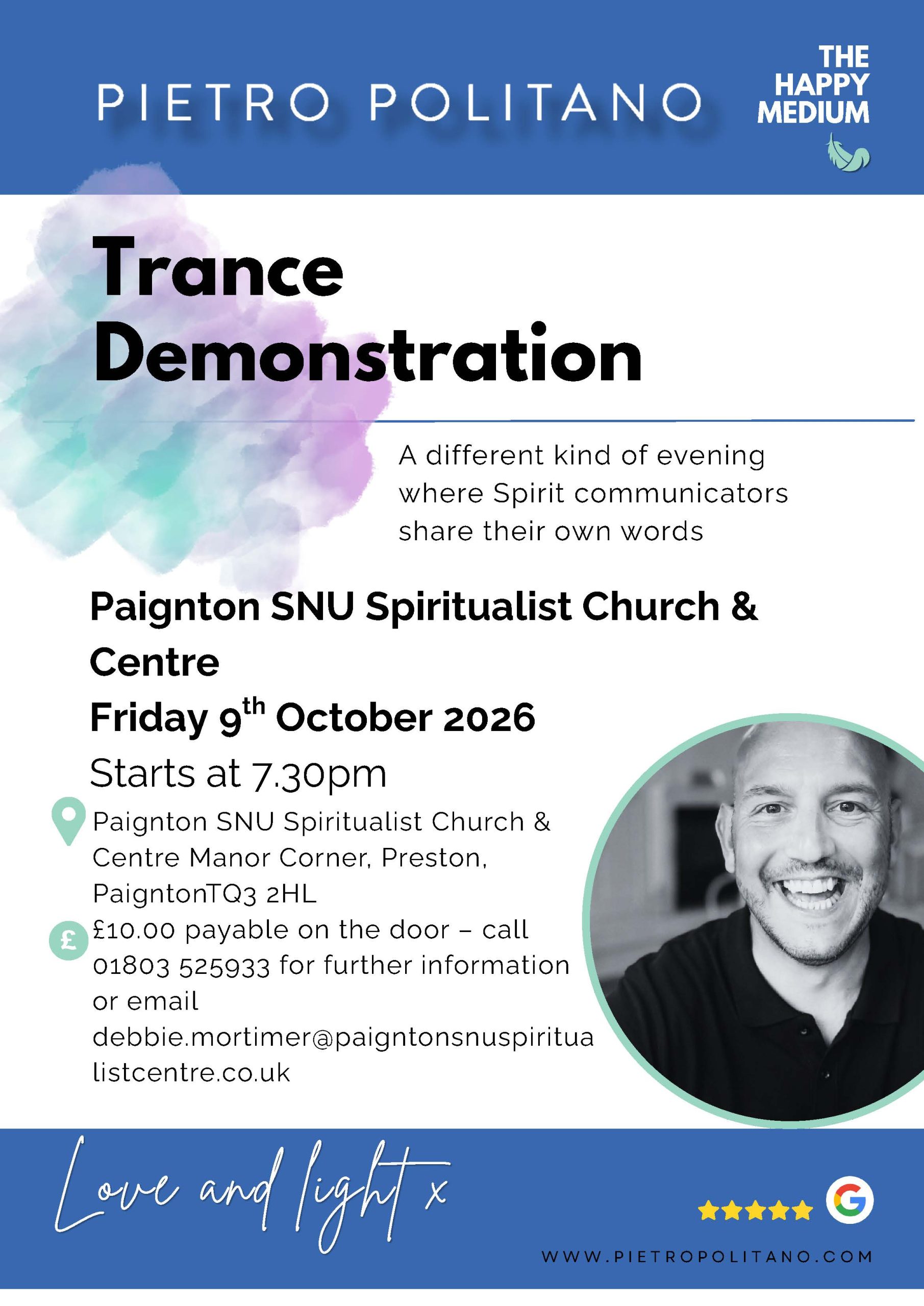 Special Evening Trance Demonstration with Pietro Politano from Yorkshire